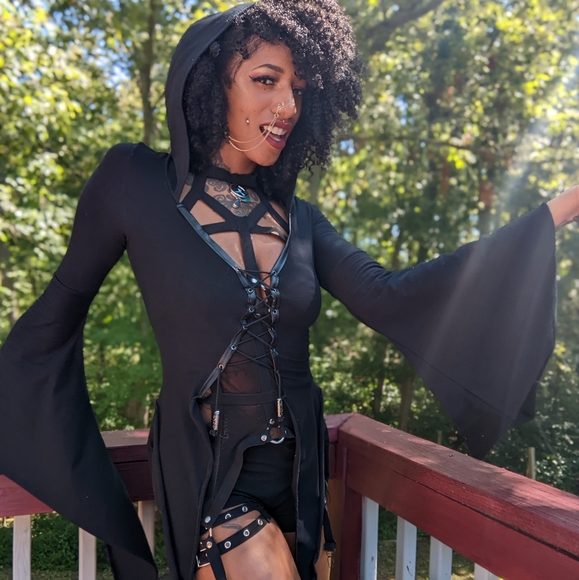 Black Widow Sorceress Top by Limitless Indigo Size S-XL - Picture 3 of 5